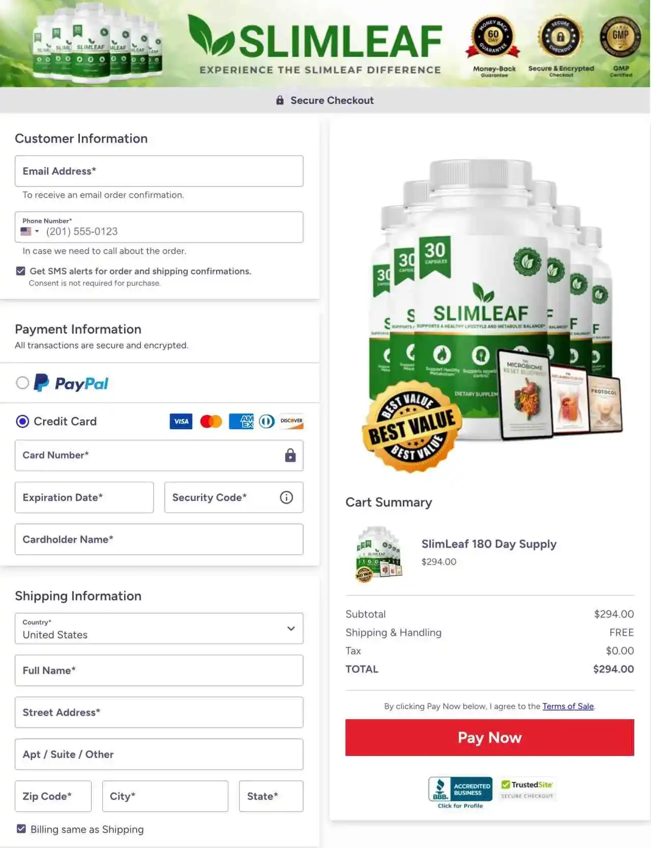 SlimLeaf Official Secure Checkout Page